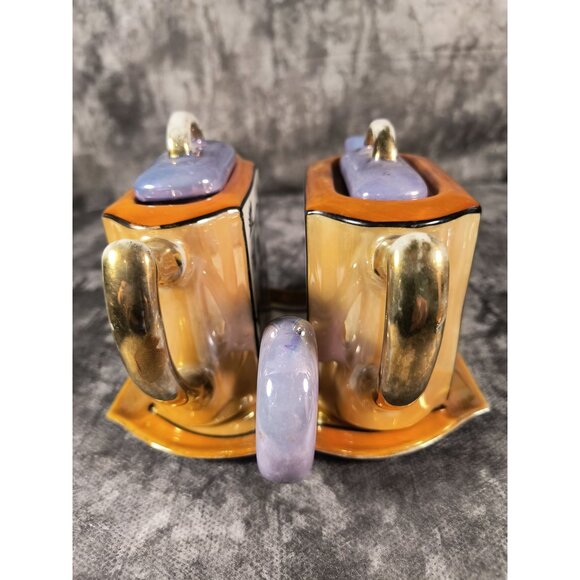 1920s Hotta Yu Shoten & Co Lusterware Teapot Set With Bird Design - Picture 5 of 11